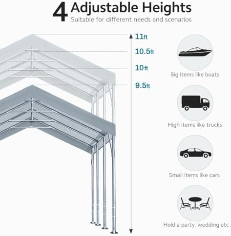 advance outdoor 12x20 ft canopy garage heavy duty shown in use