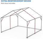 outdoor storage shelter, 10x10 ft portable shed with showing dimensions