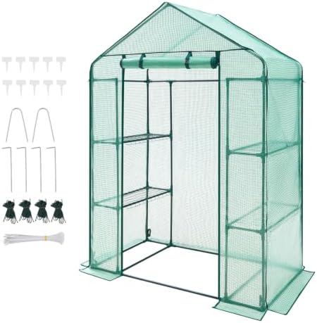 vevor walk-in greenhouse, 55.5" x 28.3" x 78.7", view 9