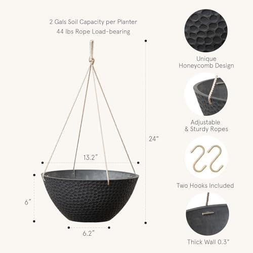 la jolie muse large hanging planters for outdoor shown in use