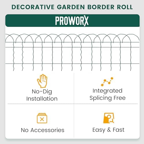 proworx green small garden fence border curve wire, package contents
