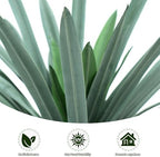 gray leaves artificial agave plant with 36 leaves on a desk or shelf