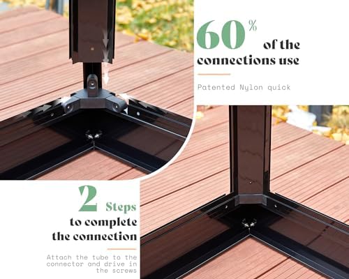 amerlife 14x9.5x9 ft hybrid polycarbonate greenhouse quick-connect assembly shown in use
