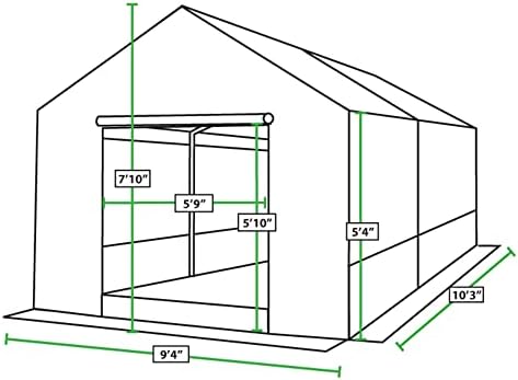 king canopy greenhouse 10-ft by 10-ft, 1 3/8-in, close-up detail