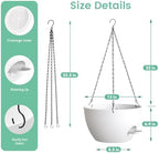 uouz 13 inch 2 pack large self watering showing dimensions