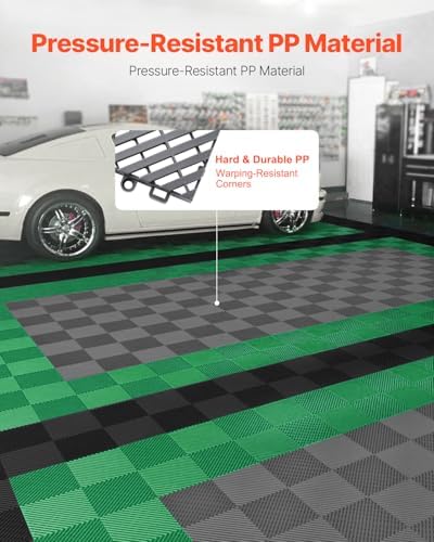vevor interlocking drainage mat, 12” x 12” modular shown in use