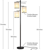 brightech liam floor lamp, great living room décor showing dimensions
