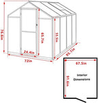 veikou 6' x 8' polycarbonate greenhouse, upgraded green shown in use
