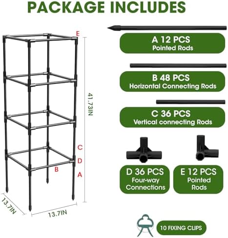 tomato cages, square tomato plant stakes support cages on a desk or shelf
