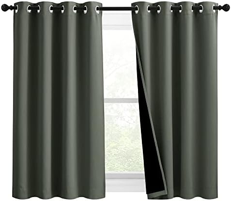 nicetown 100% blackout curtains 54 inches long, double-deck, main product view