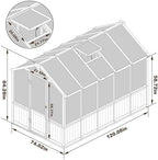 yardenaler 6x10 ft green house for outdoor, thicken, front angle view