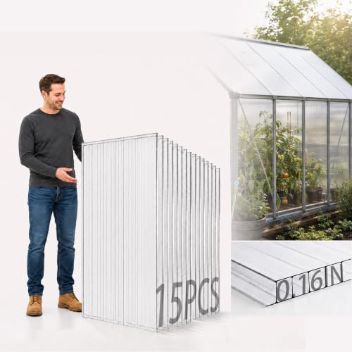 sinimaka 15 pack polycarbonate greenhouse panels, 4' x, main product view