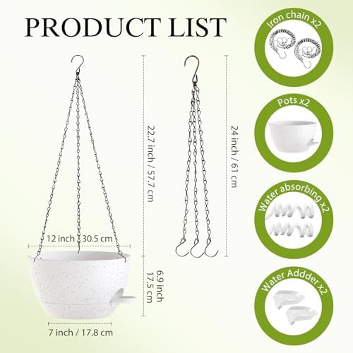 12 inch hanging baskets 2 pc with chains shown in use