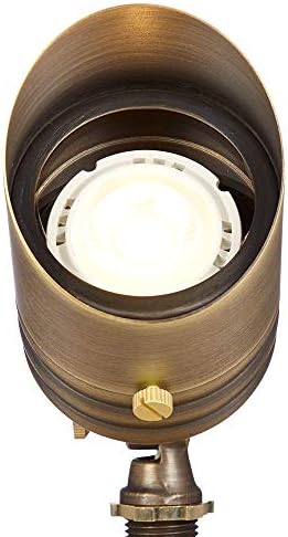 VOLT 12V Fat Boy Outdoor Spotlight (Bronze) & 5W 3000K MR16 LED Bulb | Solid Brass, 400 Lumens of Modern White Light, Low Voltage, Ideal for Uplighting of Yard, Garden, Trees & House