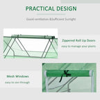 outsunny 71" x 55" x 32" mini greenhouse showing dimensions