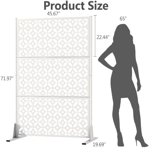 metal outdoor privacy fence 72" h×45.7" w balcony shown in use