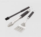 Weber Premium BBQ Tools Set - 3 Pcs | Stainless Steel Tongs, Spatula & Baster for Barbeque Cooking | BBQ Metal Utensils BBQ Accessories for Outdoor Cooking & Grilling - Silver (6764)