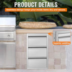 outdoor kitchen drawers stainless steel flush mount bbq, side view