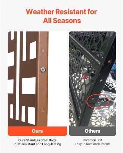 vevor metal privacy screen, 47" w x 76", side view