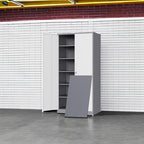 Yizosh Metal Storage Cabinet with 2 Locking Doors and 5 Adjustable Shelves, 72" Garage Storage Cabinet Steel Lockable for Office,Home,Garage