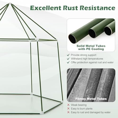 happygrill greenhouses for outdoors, portable greenhouse with pe showing dimensions