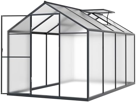 veikou 6' x 8' polycarbonate greenhouse, upgraded green on a desk or shelf