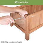 natrahedge hampton classic wooden planter box (44"" lx15 on a desk or shelf