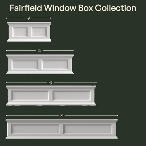 mayne fairfield 4ft window box - white, front angle view