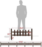 topeakmart 532.5in picket fence for garden, wooden fence, side view