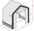 miracle-gro walk-in all-season greenhouse, chalk, 6 x 4, front angle view