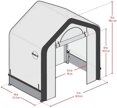 miracle-gro walk-in all-season greenhouse, chalk, 6 x 4, front angle view