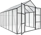 greenhouse for outdoors 8x12x7.8ft, polycarbonate greenhouse with stronger, front angle view
