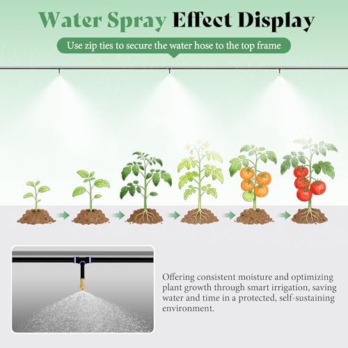 amerlife 30x10 ft tunnel greenhouse with built-in sprinkler, close-up detail