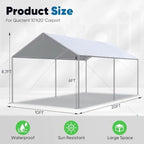quictent 10x20 ft heavy duty car canopy galvanized, package contents