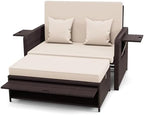nightcore wicker patio outdoor daybed, outdoor chaise lounger, view 9