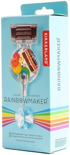 kikkerland solar powered rainbow maker – prism suncatcher, front angle view