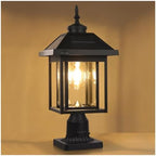Solar Post Light Outdoor, Upgraded ST4342Q Dusk to Dawn Solar Lamp Post Light with Pier Mount Base Bright Sandy Colored LED, Waterproof Aluminum Fence Pole Lights for Gates Yard Path Garden
