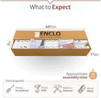 enclo waverly privacy screen, white vinyl diy no, front angle view