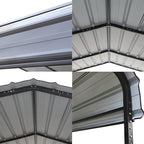 green party 12x25 ft metal carport heavy duty on a desk or shelf