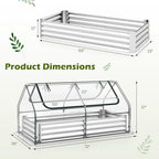 s afstar raised garden bed with cover, 6ft, front angle view