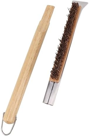 Pizza Oven Brush Scraper Detachable Handle Coconut Fiber Outdoor Accessories