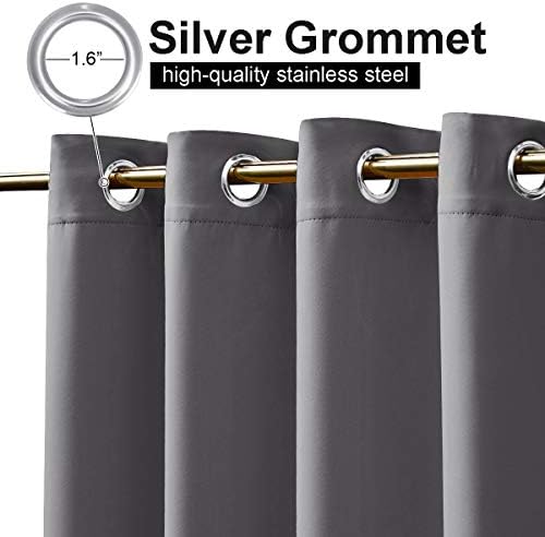 nicetown 2 panels grey blackout outdoor curtains for shown in use