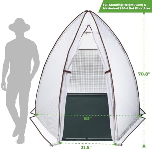 portable greenhouse for outsides, ohuhu heavy duty green, front angle view