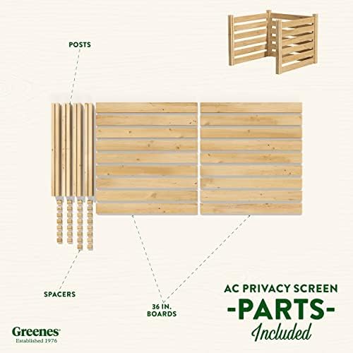 greenes fence premium cedar outdoor air conditioning cover showing dimensions