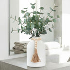 artificial eucalyptus stems in large white vase ,18", package contents