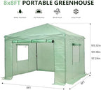 gdy 8x8ft instant pop-up greenhouse, walk-in plant gardening shown in use