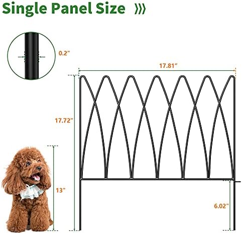 thealyn 7.5ft x 18" metal garden fence/dog fence(5-panel shown in use