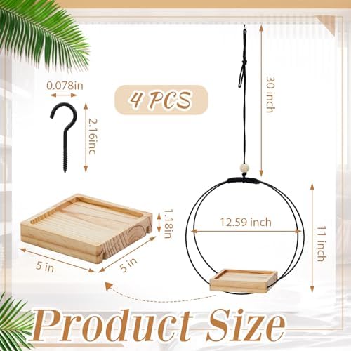 geelin 4 pcs hanging plant holder with wood shown in use
