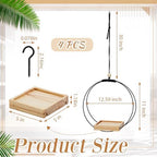 geelin 4 pcs hanging plant holder with wood shown in use