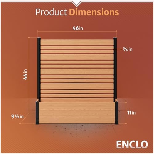 enclo 4fth florence privacy screen w/planter box, freestanding, package contents